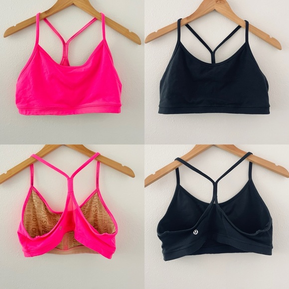 lululemon athletica Other - lululemon athletica Women’s Strappy Sports Bra - Hot Pink & Black